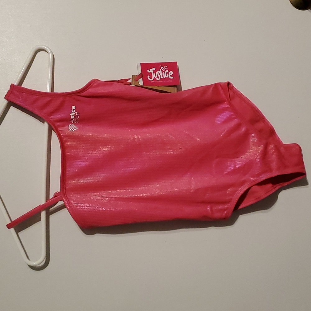 New Justice sport girls sparkle & shine pink one piece swimsuit